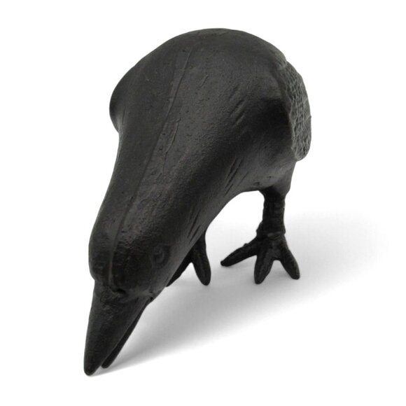 Cast Iron CROW or RAVEN with Head Down Black Rustic Finish Home And Garden 10" - Picture 10 of 11